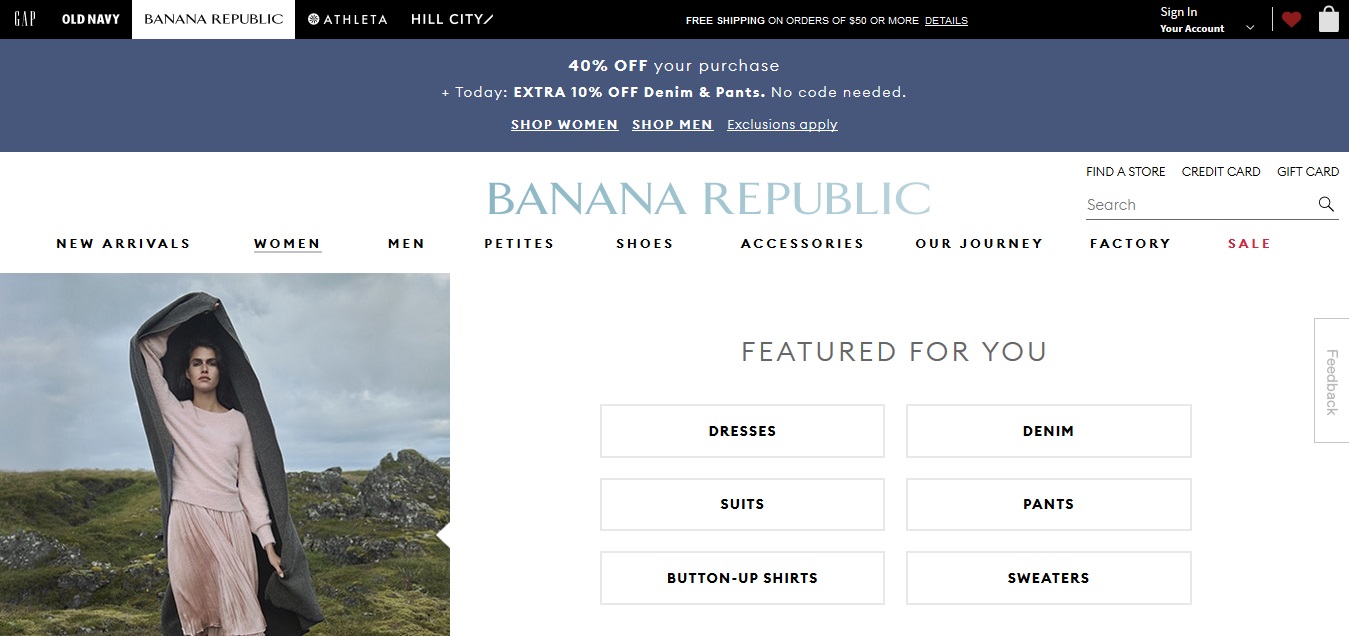 Banana Republic Discount Code / Coupon June 2024 Banana Republic Sale