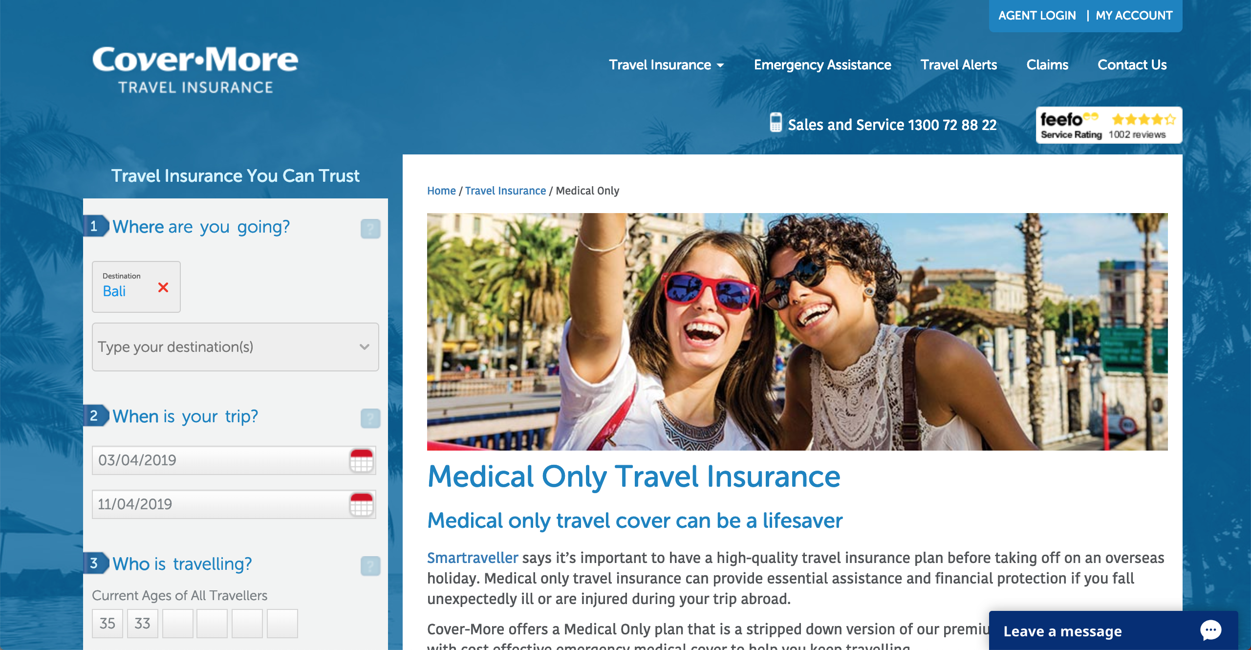 Medical only travel insurance